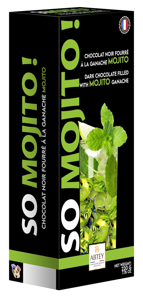 Coffret So mojito choc noir ganache mojito 220gx18