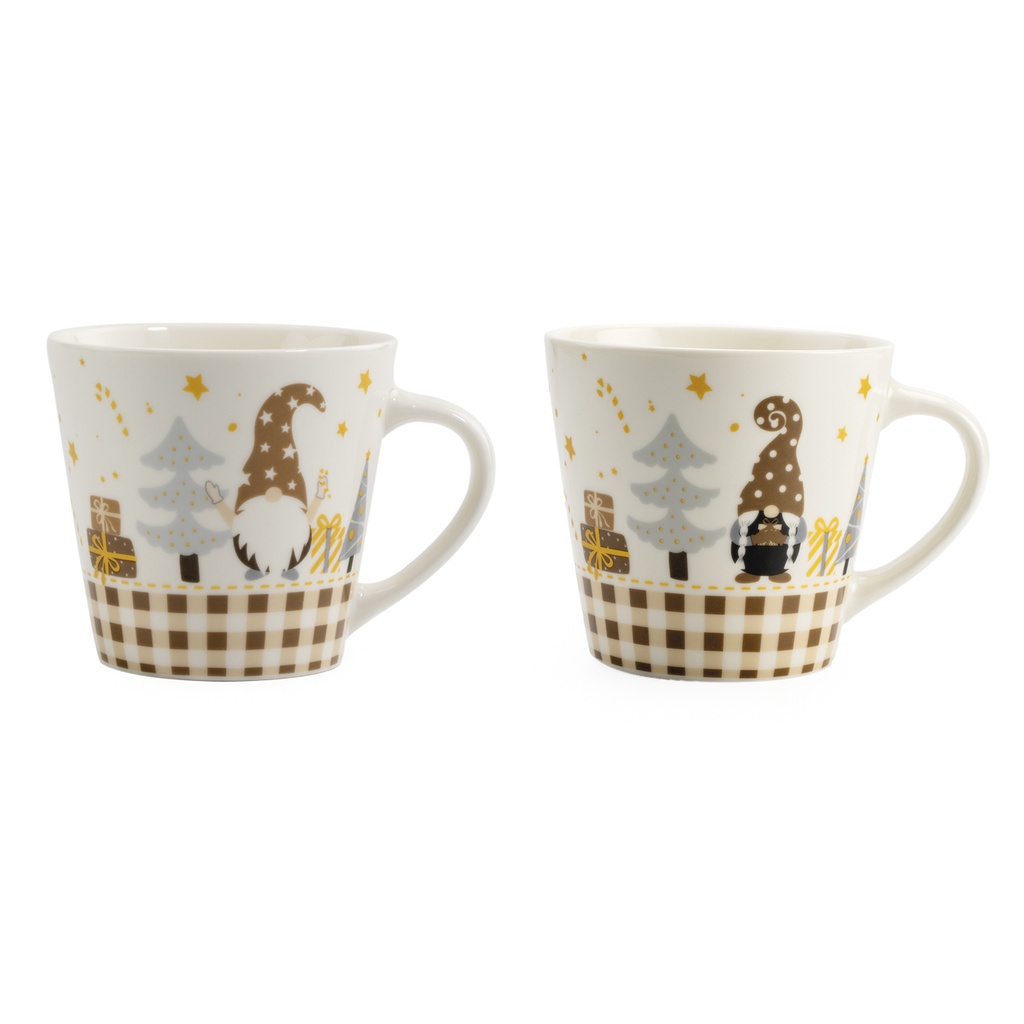 Mug village hiver 2 décors 260gx6