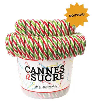 [OHCANSONO] Cannes à sucre seau 28gx96 (Vert et rouge)