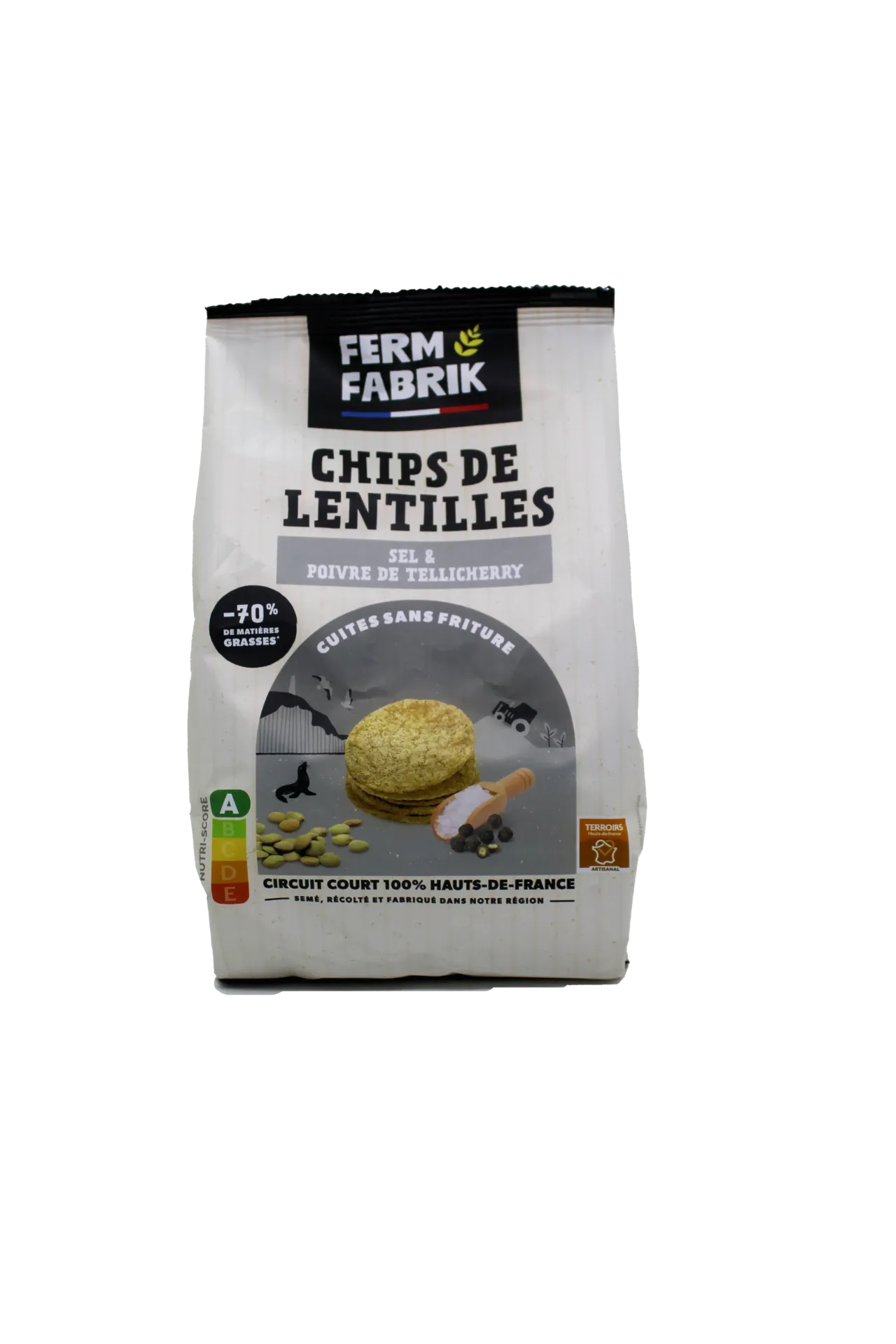 [LENTPOI] Chips de lentille 75gx20 (Poivre et sel)