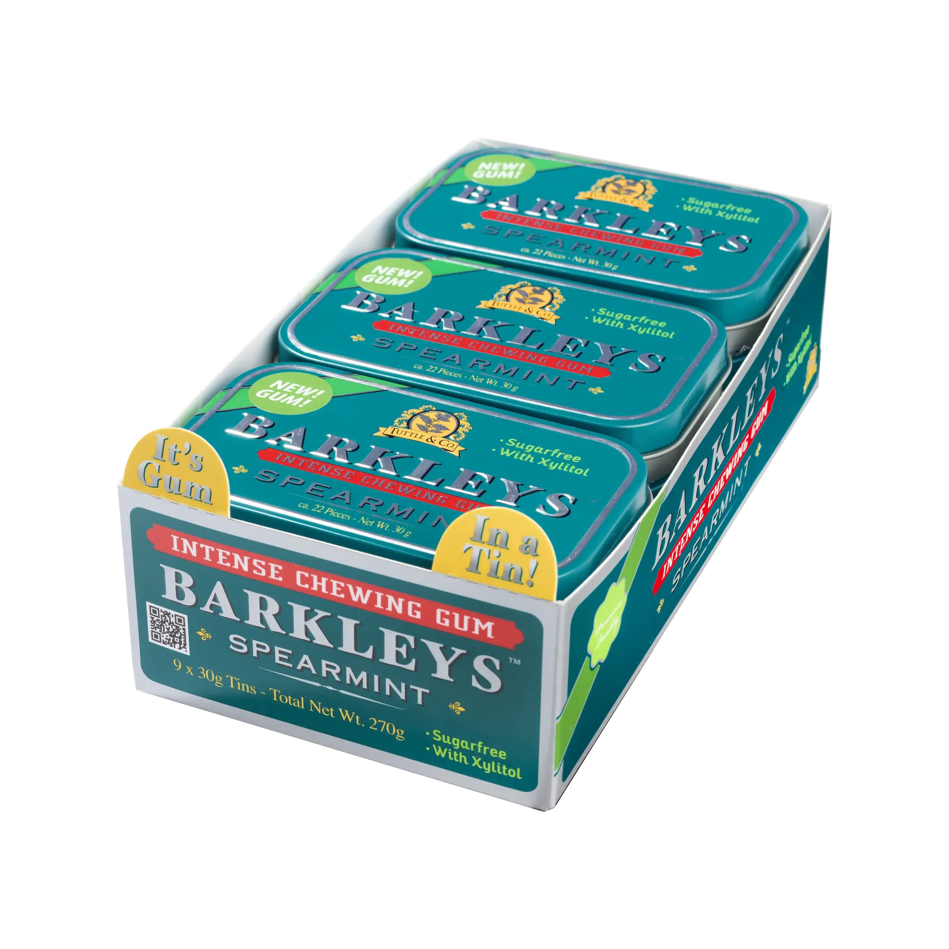 [BARGUMSPE] Boite métal chewin gum 30gx9 (Menthe verte)