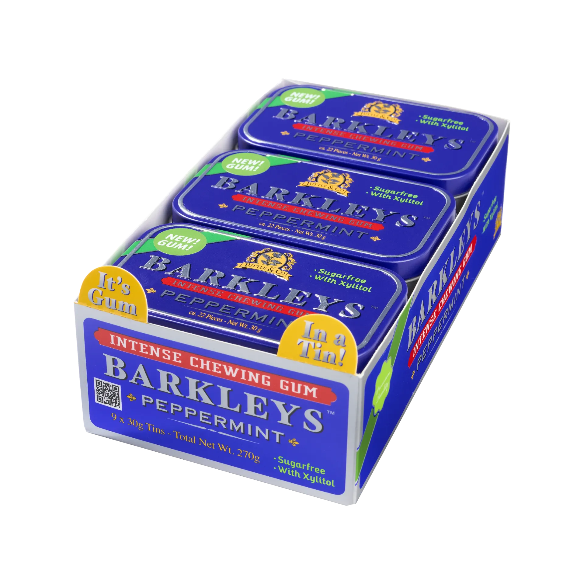 [BARGUMPEP] Boite métal chewin gum 30gx9 (Menthe poivrée)