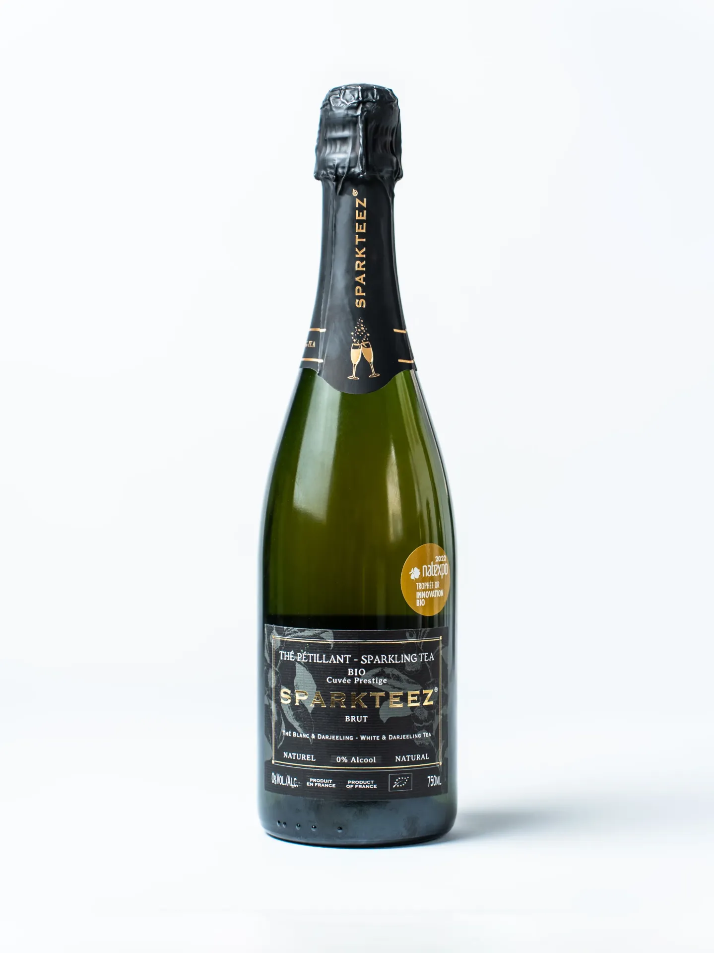 SPARKTEEZ thé pétillant Bio, étiquette noire 75cl X6