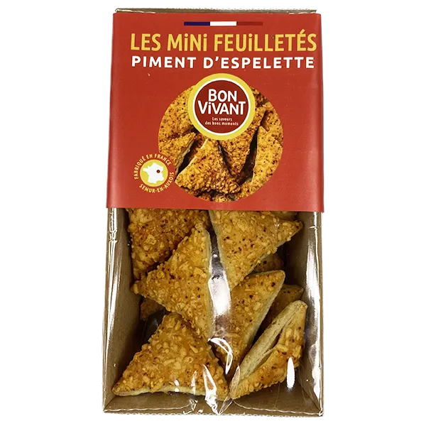[BV70278] Barquette biscuits triangles Emmental piment Espelette 60g X10