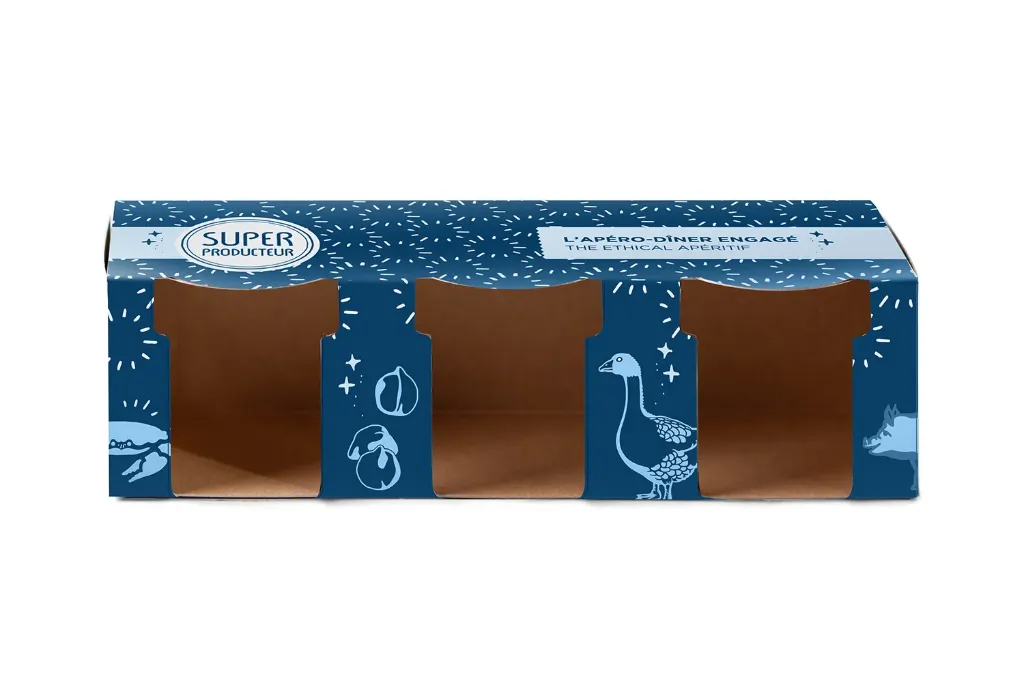 [SPECR009] Ecrin en kraft BLEU NOËL - A plat