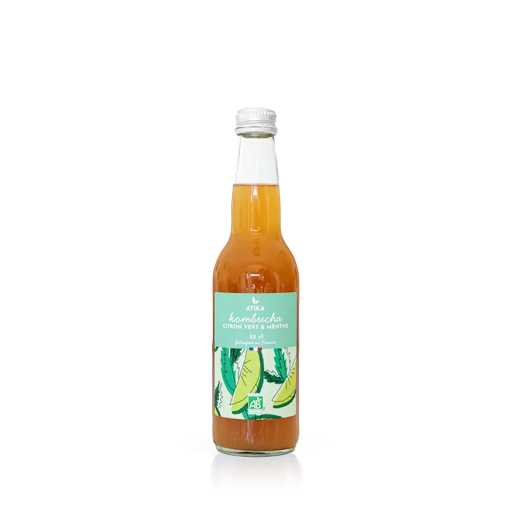 [ATIKOM002] Kombucha bio Citron Vert Menthe Atika - 33cl