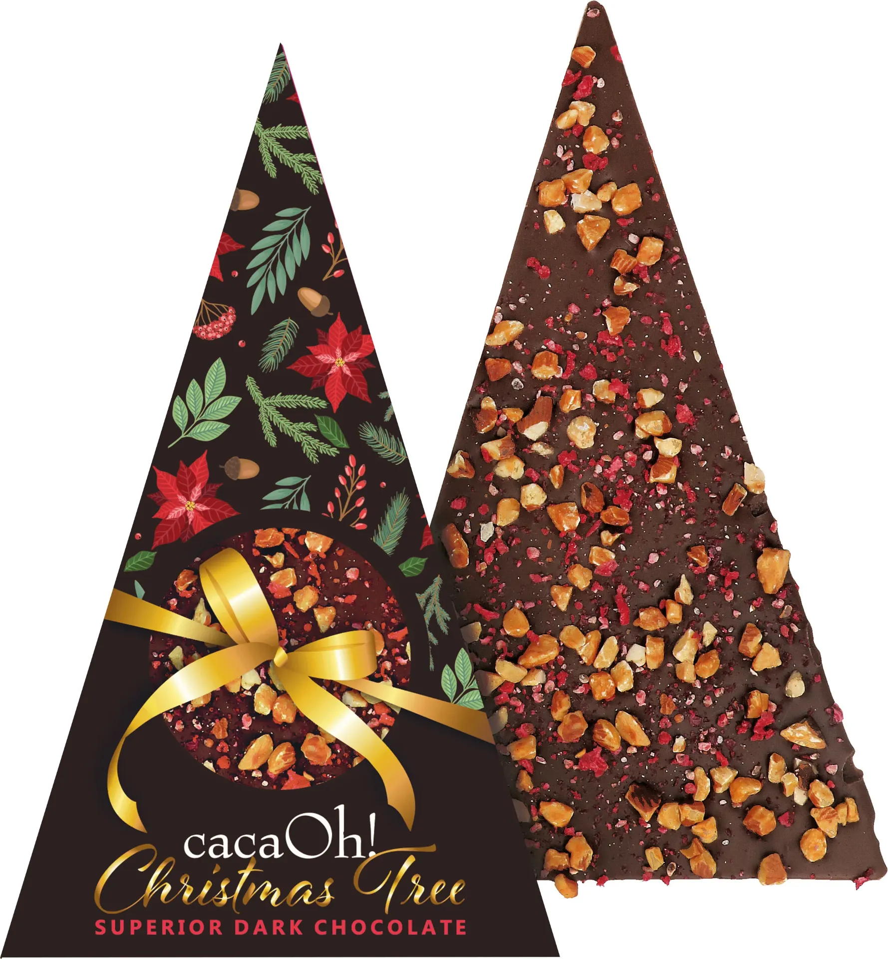 [CACACO5202] Arbre noel amandes framboise choc noir 160gx12