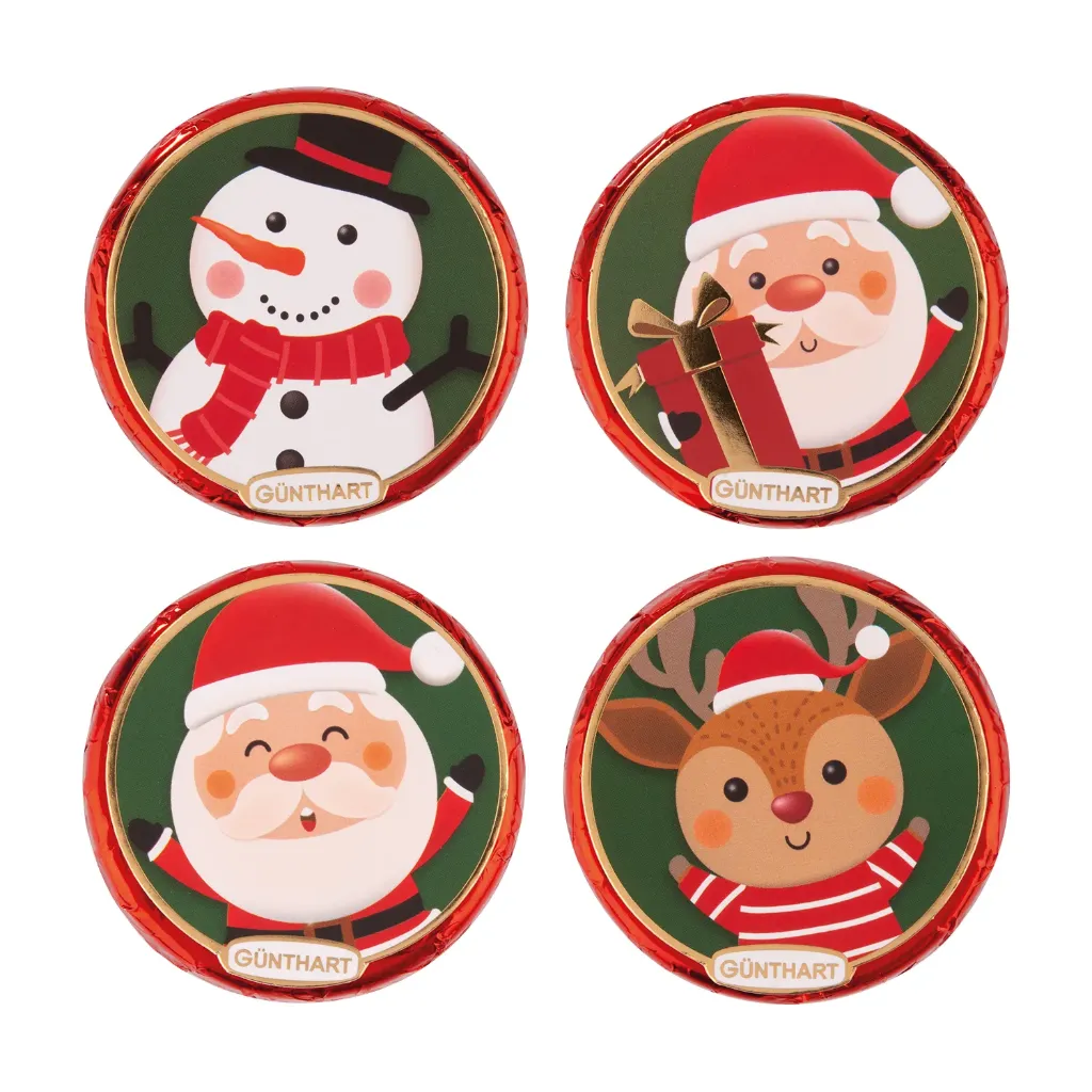 [FD60151] Médaillon praliné 4 décors Noël ass 24gx40