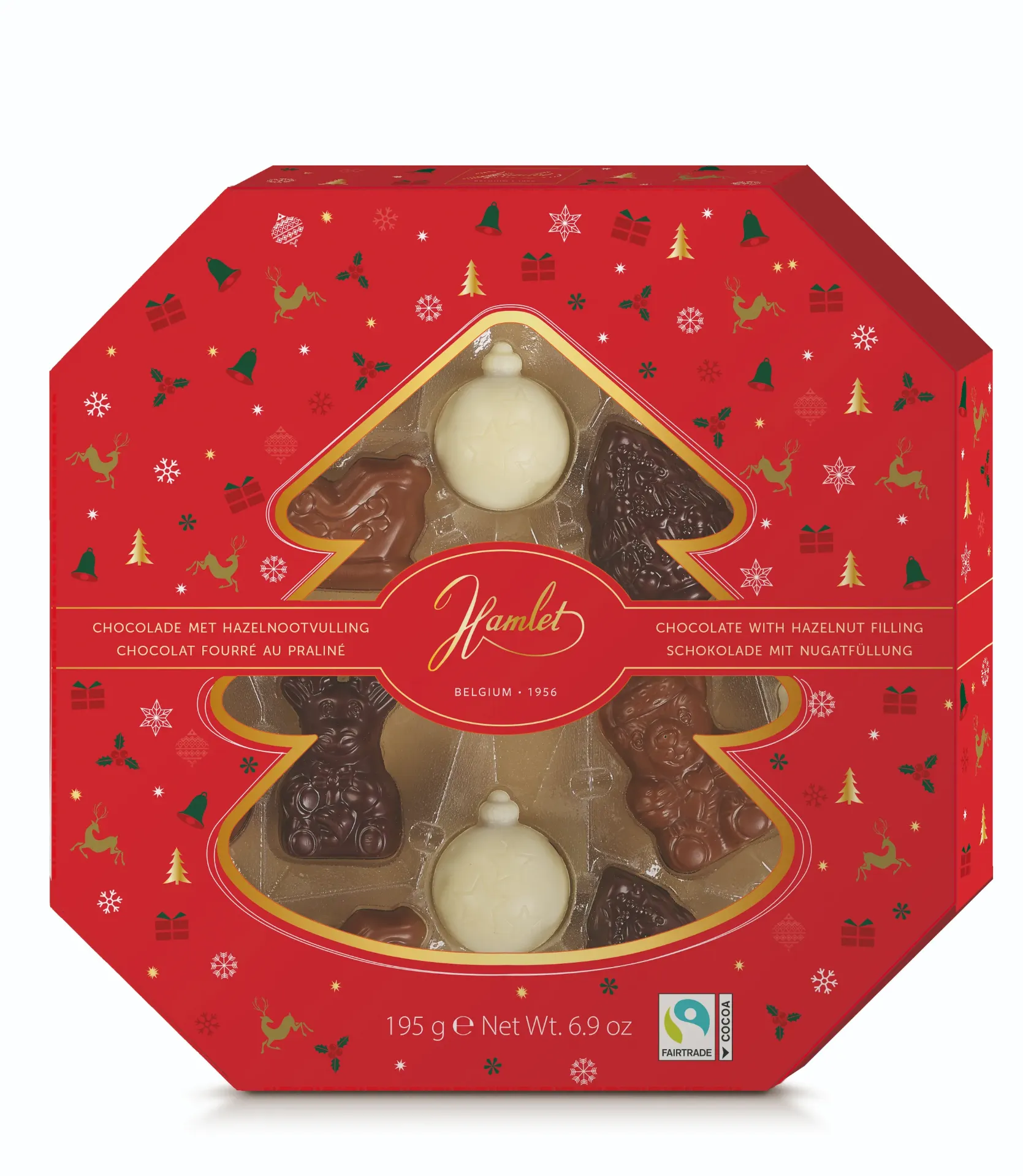 [H706 00 2206] Boite Sapin figurines ass praliné 195gx12