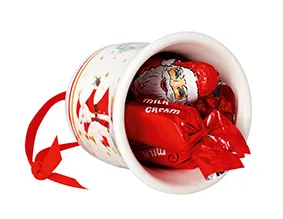 Cloche de Noël père Noël  garnie choc 32gx13