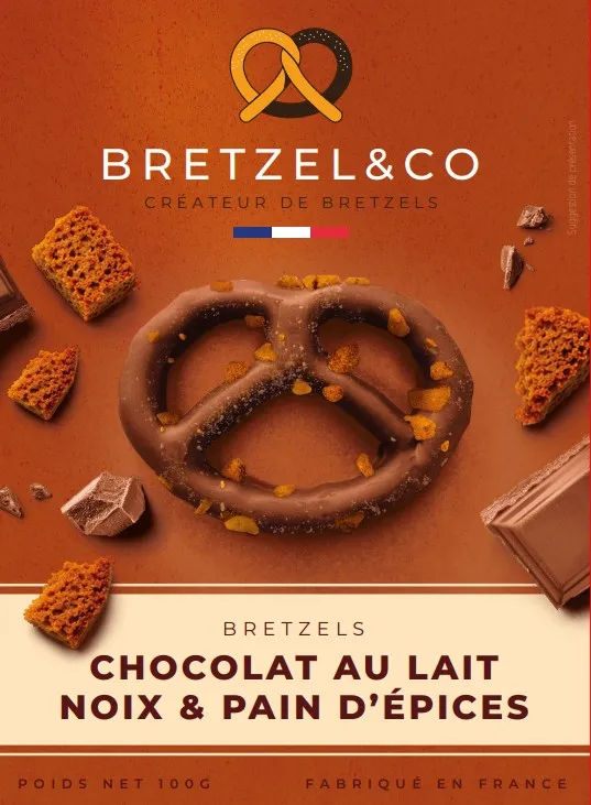 Bretz choc lait noix p d'épices 100gx15