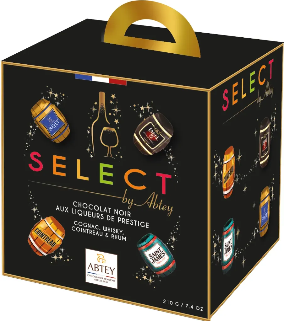 Cube choc noir ass fourré liqueur 210gx18
