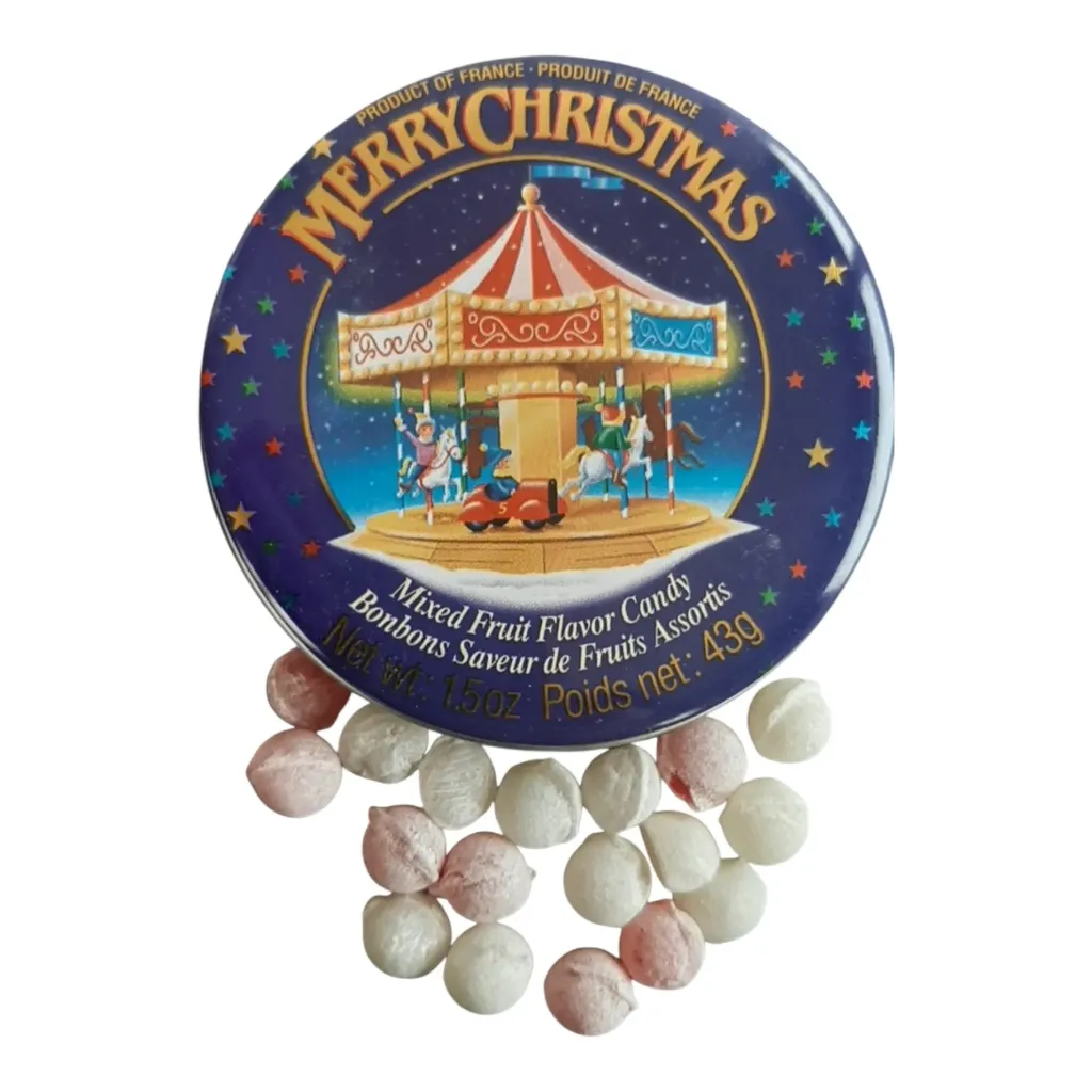 Boite Noel manege bonbons fruits 43gx12