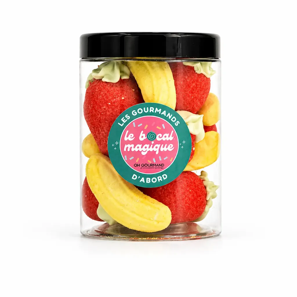 Pot confiserie fraises bananes 200gx6