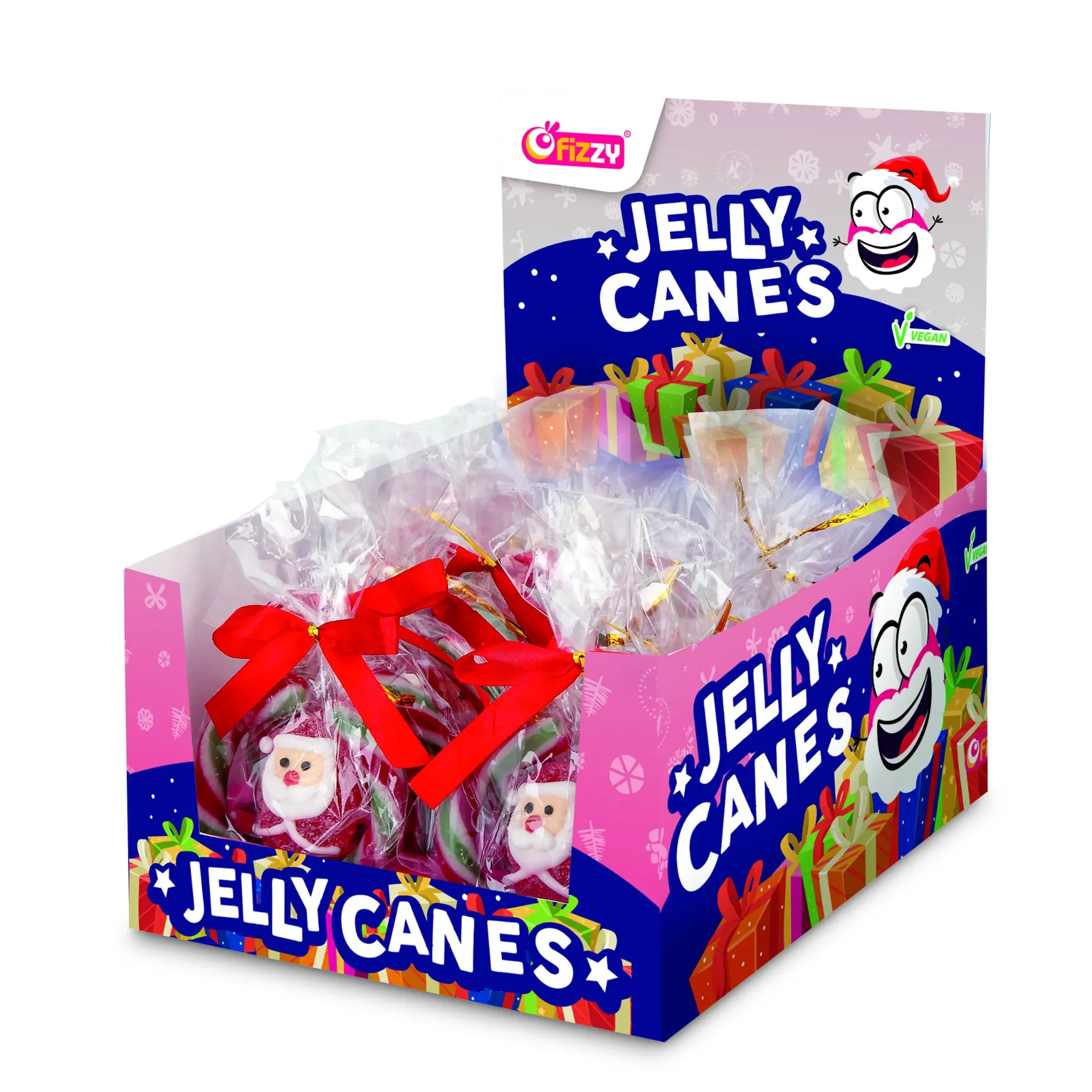Mini jelly canes Père Noël 30gx16