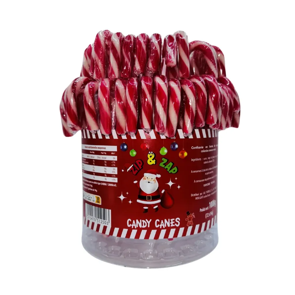 Mini candy cane rouge blanche cerise 14gx72