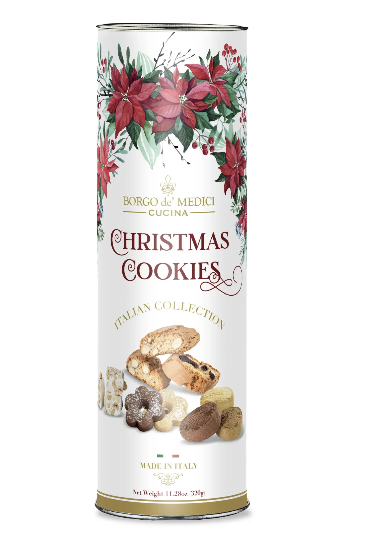 Tube d'assortiments de biscuits de Noël 300g X12