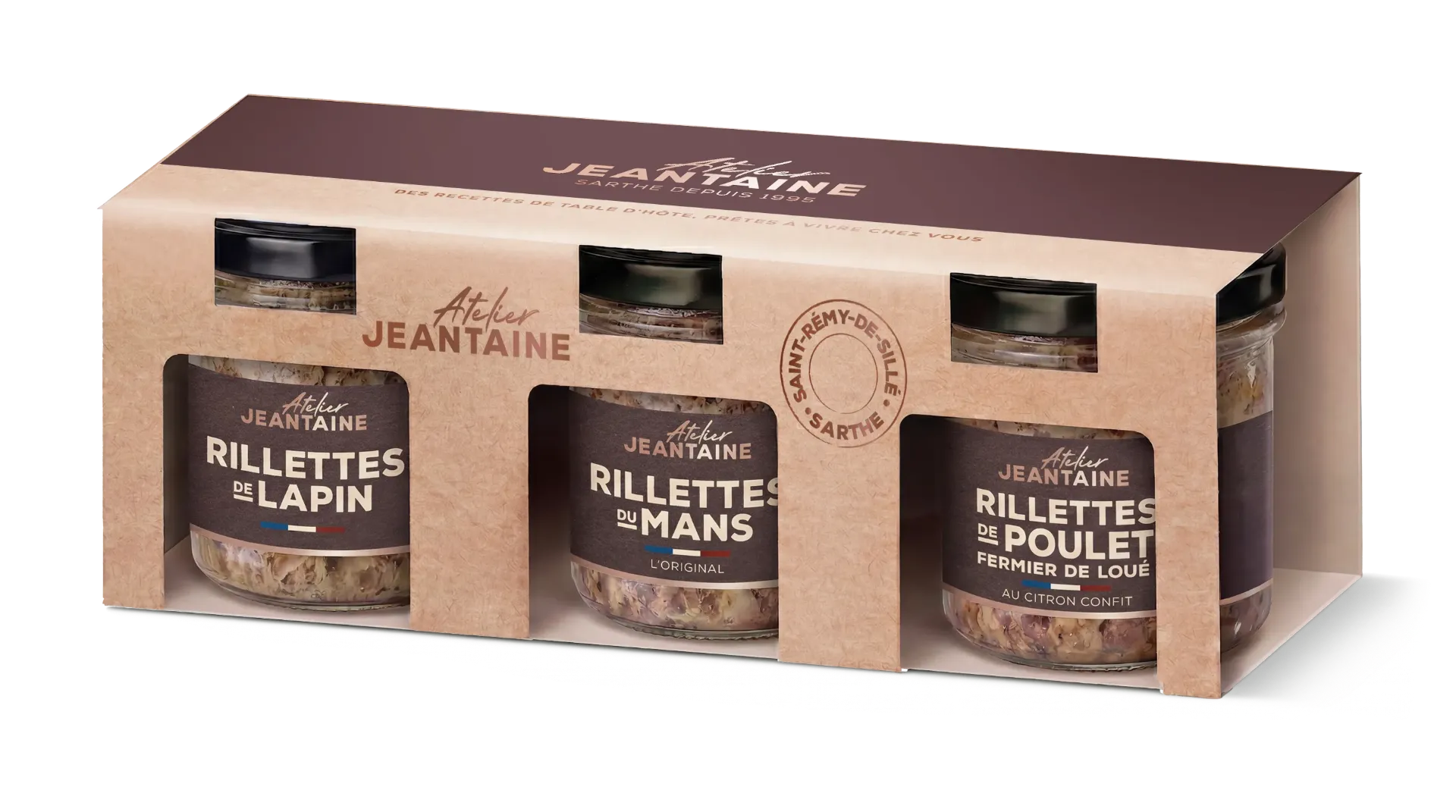 Trio rillettes (Lapin, du Mans, poulet) 300g X6