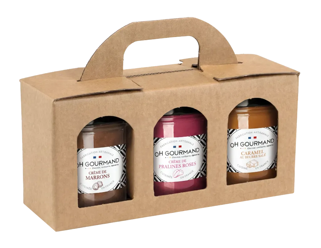Trio gourmand (marron, crème praline, caramel) 3x230g X6