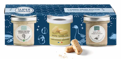 Coffret Croque Terre (Crème d'Artichaut, Biscuit Pecorino, Rillettes de Canard)