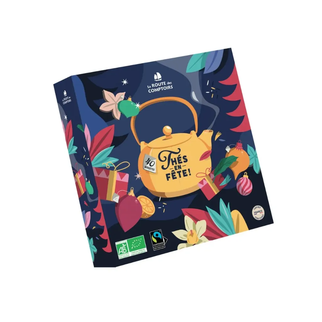 Coffret thé en fête 8 recettes et 40 infusettes 69g X6 bio