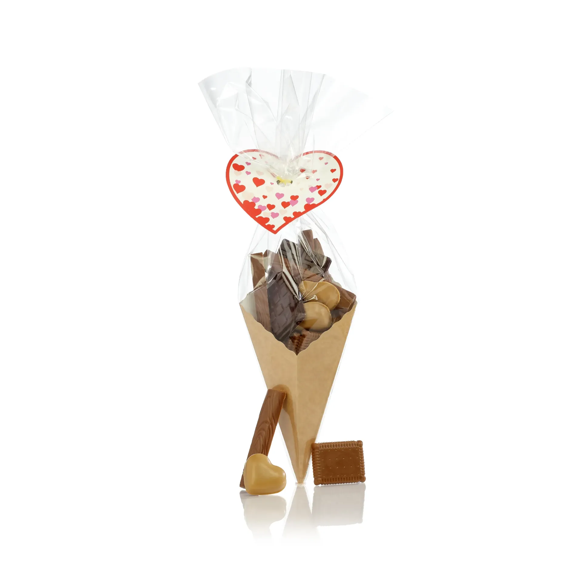 [CORNCOEUR110] Cornet cœur assortiment choc 110gx15