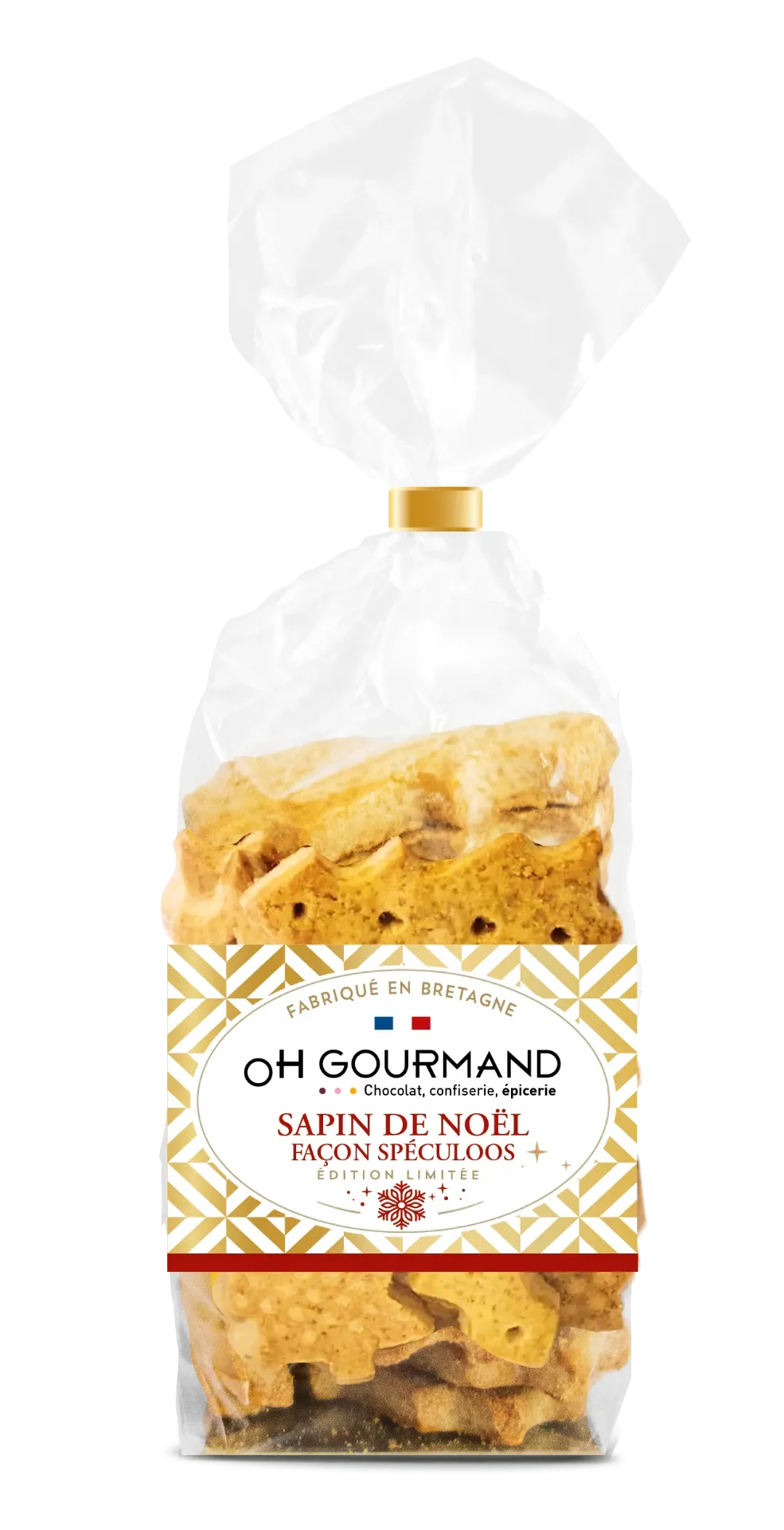 Sachet sapin de Noël façon spéculoos100gx12