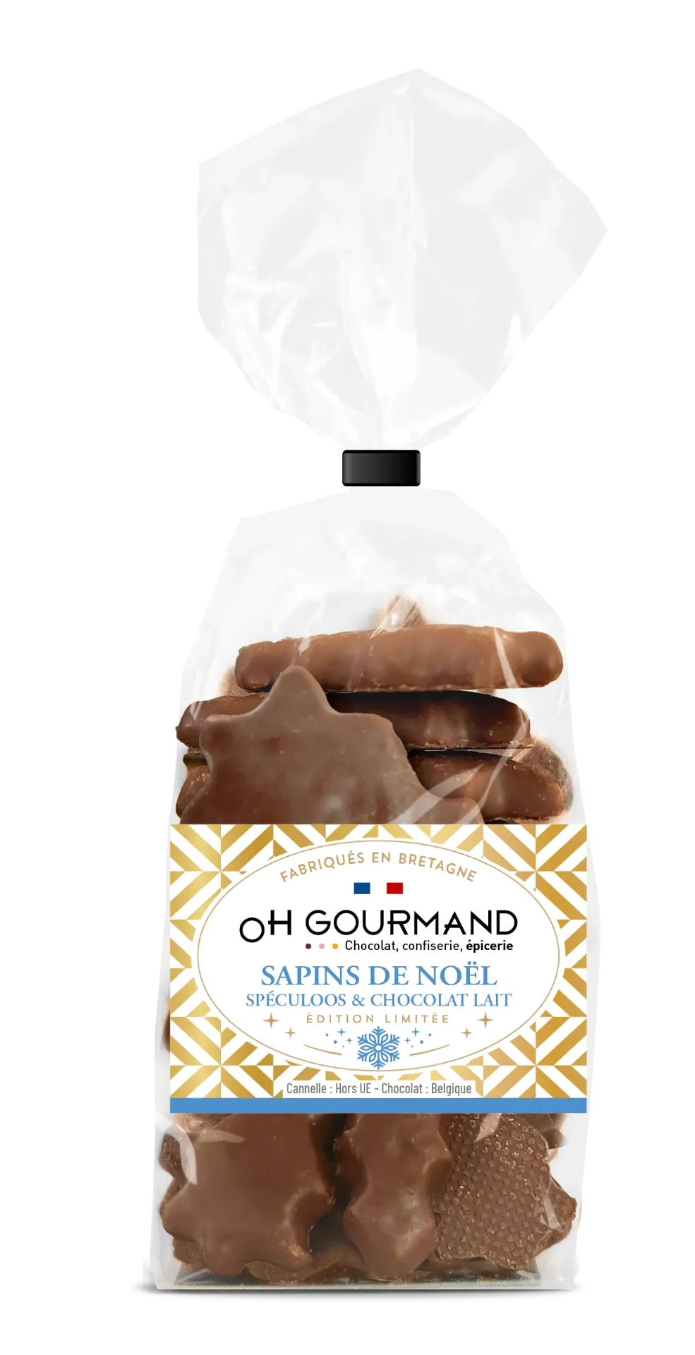 Sachet sapin Noël façon spéculoos choco 100gx12