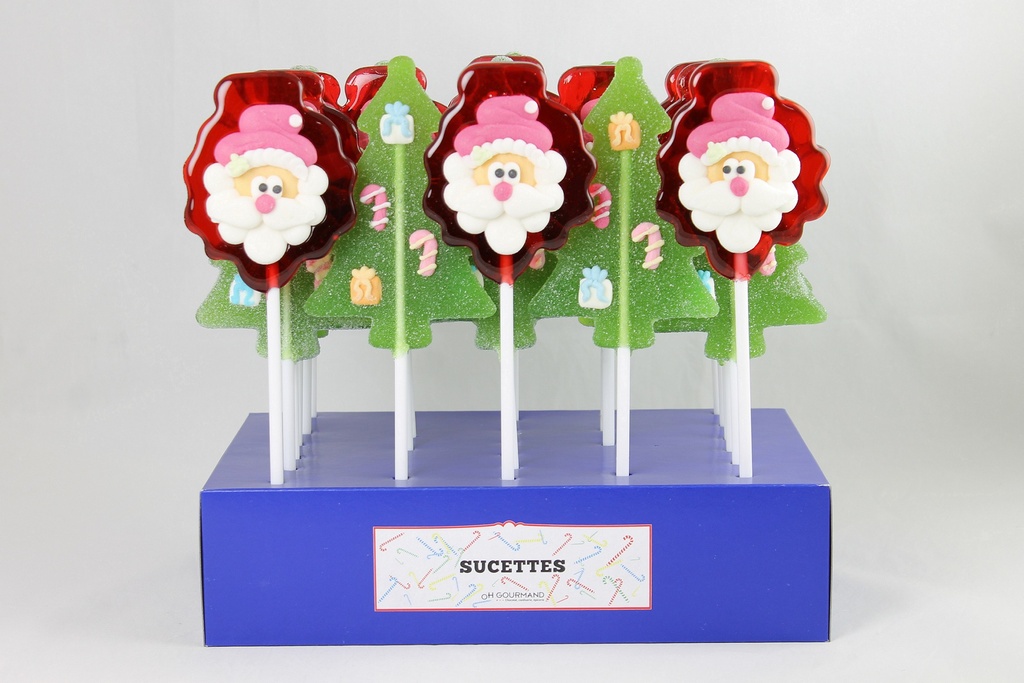 Display sucettes  Père Noël Sapin acide 60gx24