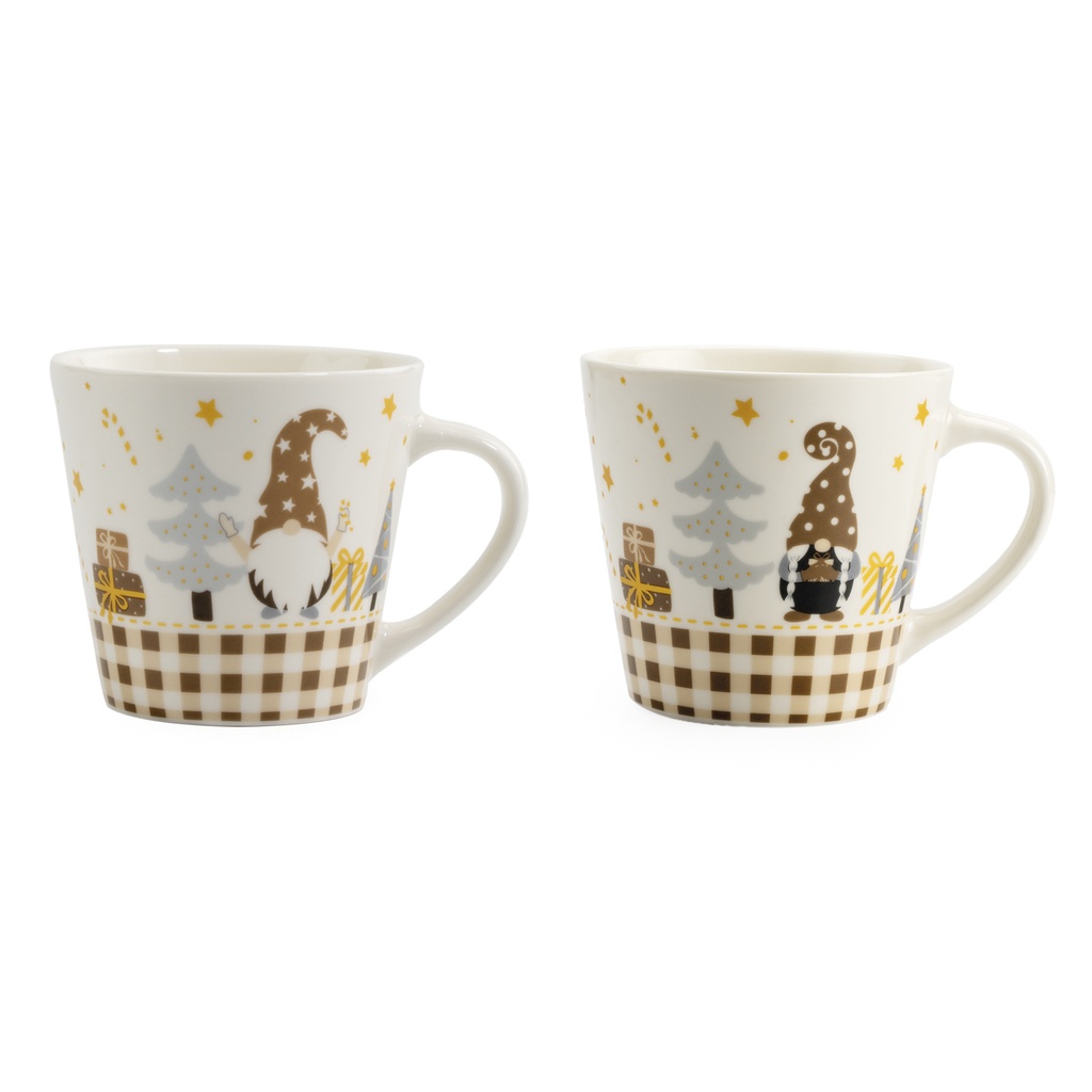 Mug village hiver 2 décors 260gx6