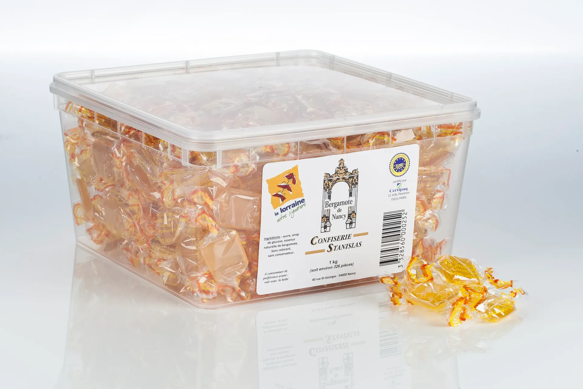 [CSBER1402] Bergamotes de Nancy 1 kg en  tubo