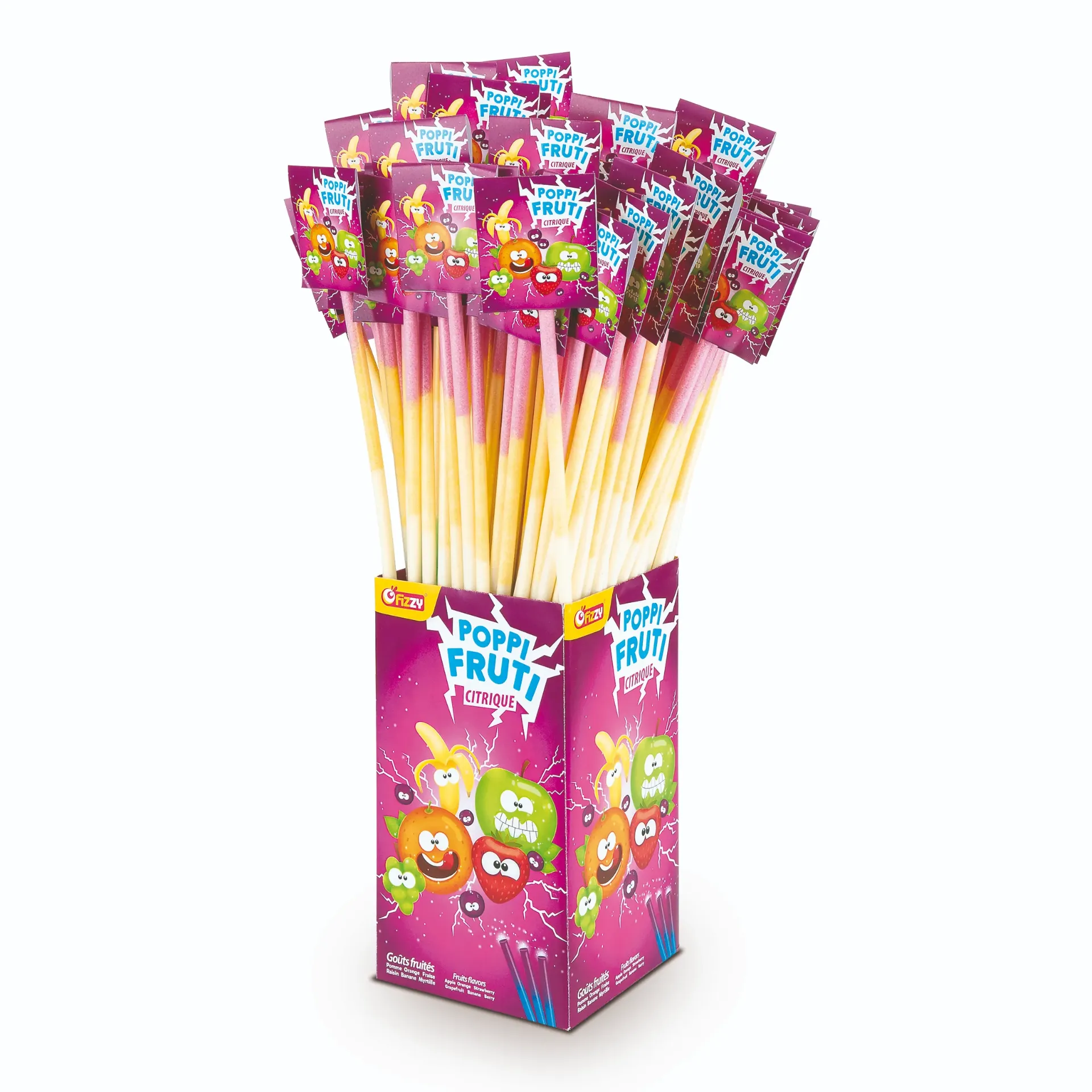 [FIDP0PIF4] Paille poudre acidulée goût fruit 40cm 13g x 140