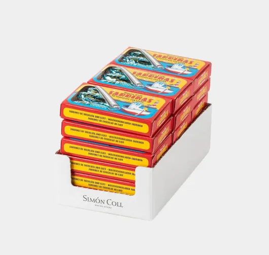 [SC7093/5898] Boite 3 sardines chocolat lait 24gx18